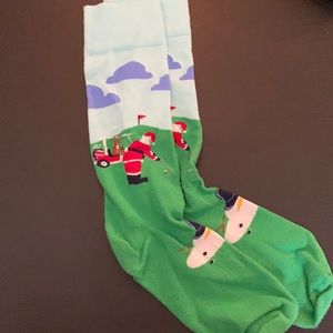 3/$10🎉 Men’s golfing Santa funny Christmas socks
